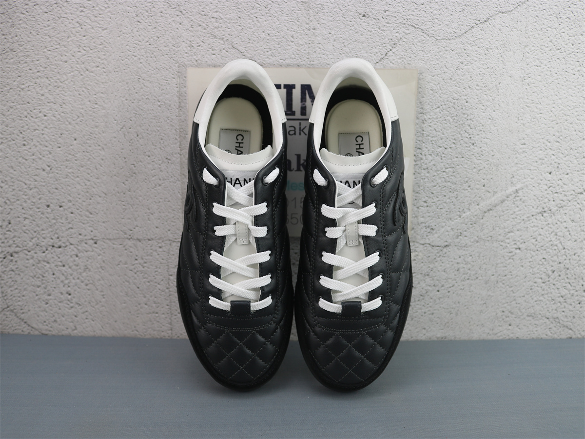 CHANEL 24a Low-Top German Army Trainers Casual Shoes Black